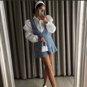 Zara Texture Pinafore Dress